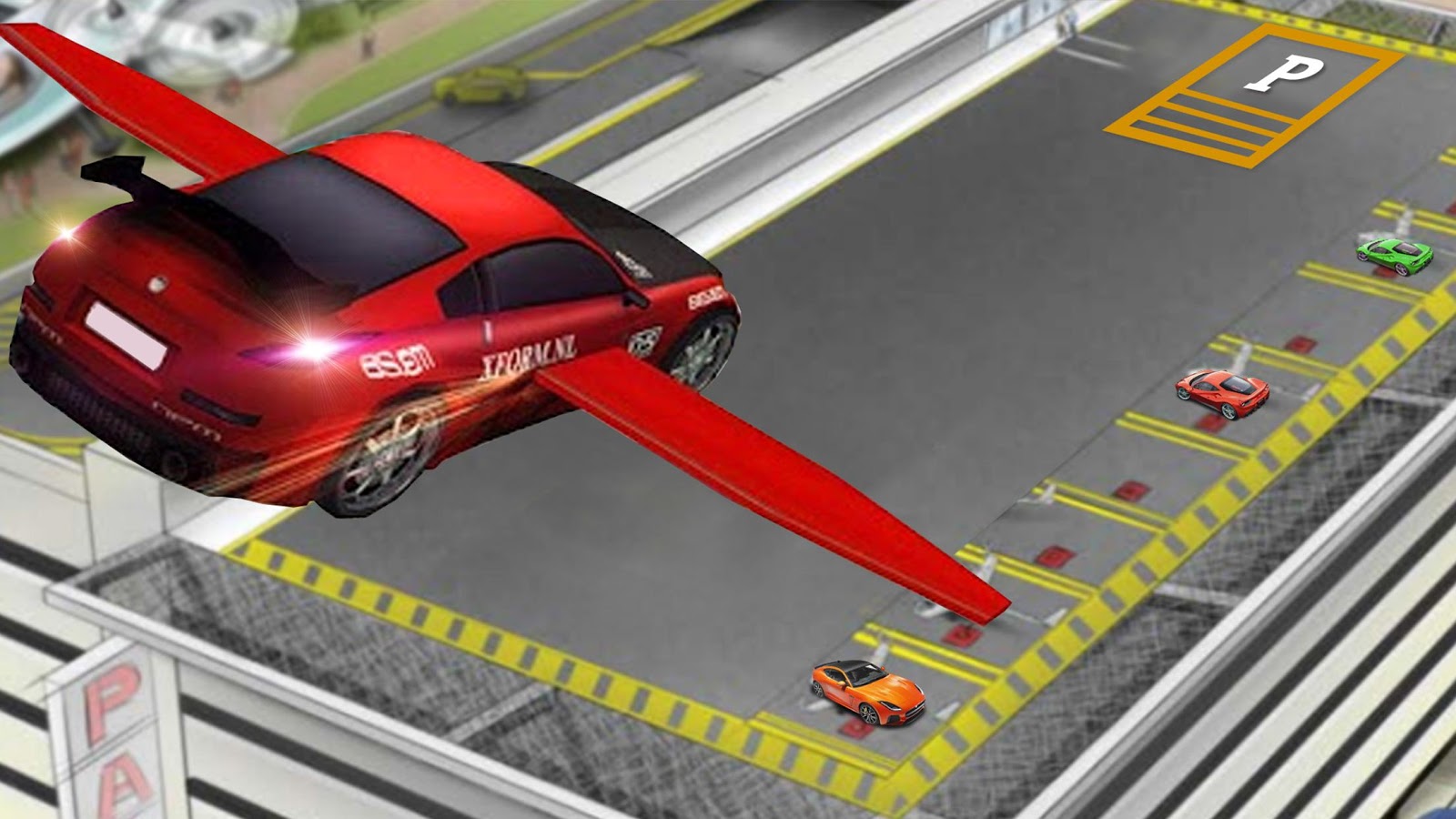 Flying Prado Parking - Flying Car Parking Games 3D截图2