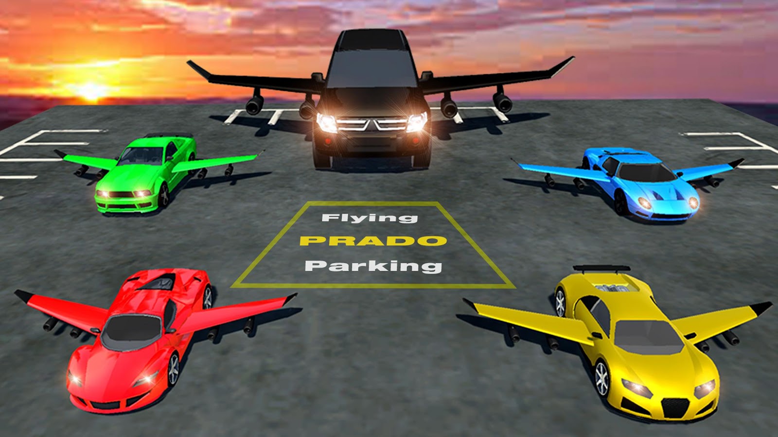 Flying Prado Parking - Flying Car Parking Games 3D截图5