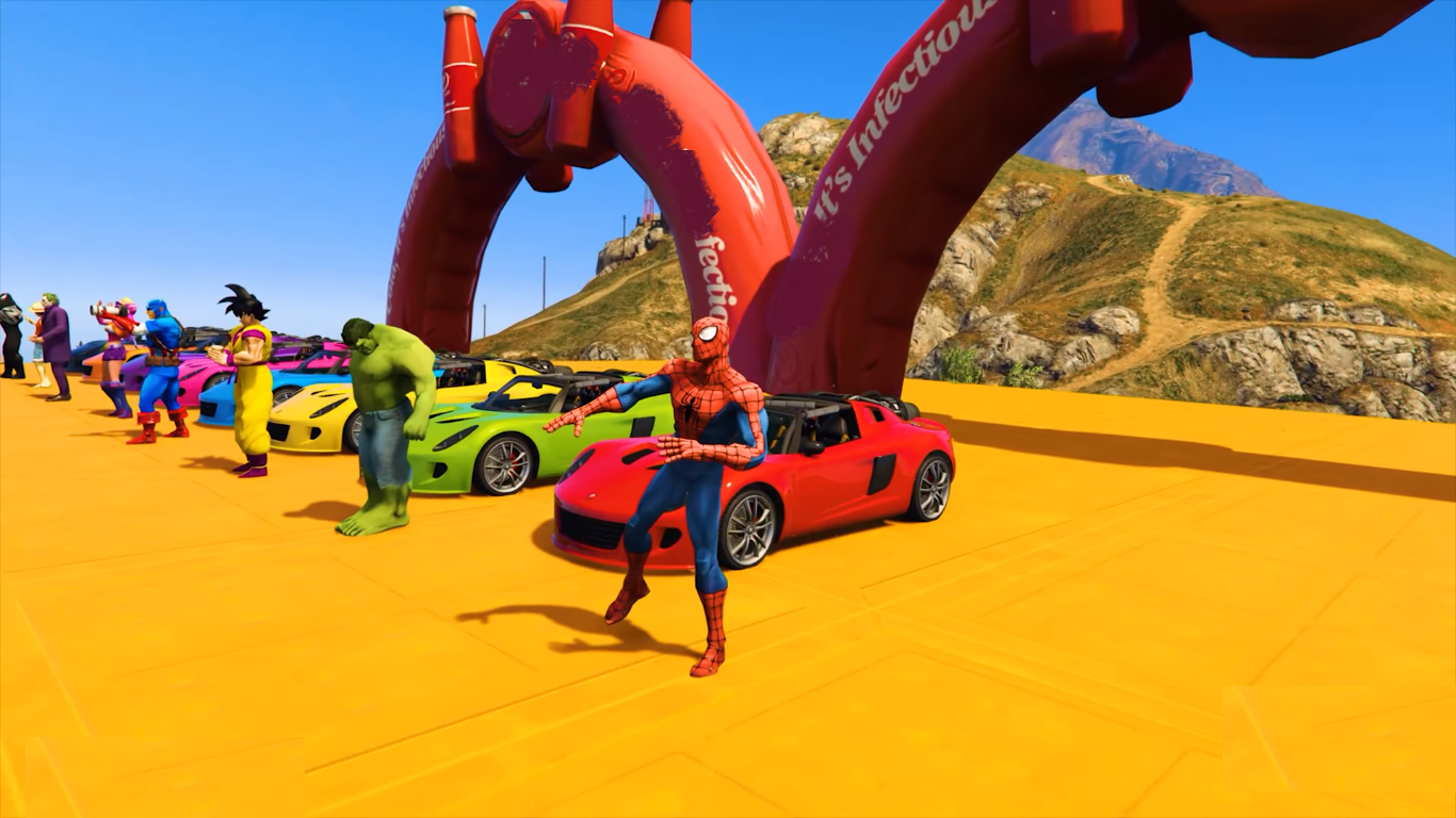 Superheroes Car Stunt Racing Game截图3