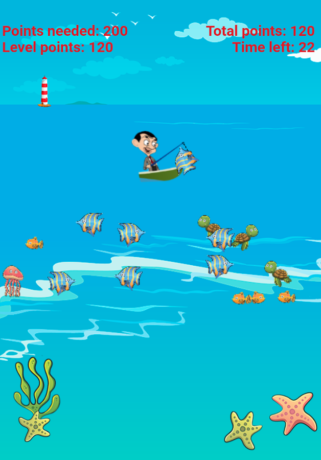 Mr.Bean Fishing Game For Kids截图5