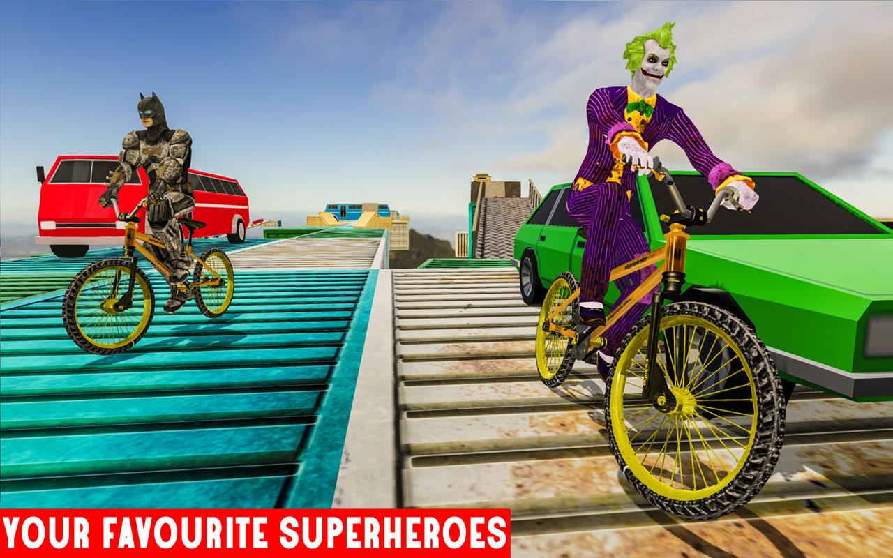 Superheroes Bike Parkour Stunts Master截图2