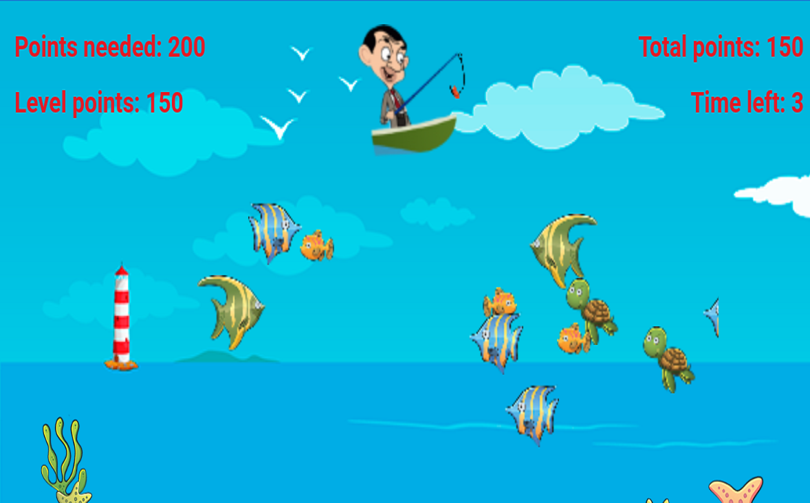 Mr.Bean Fishing Game For Kids截图4