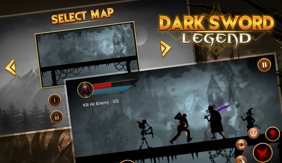 Dark Shadow Legend - Black Swordman Hero Fight截图1