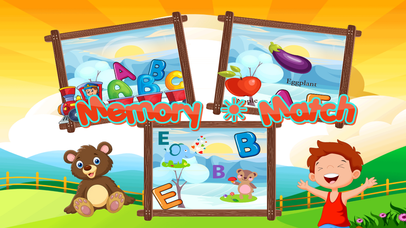 ABC English Memory Match Puzzle截图1