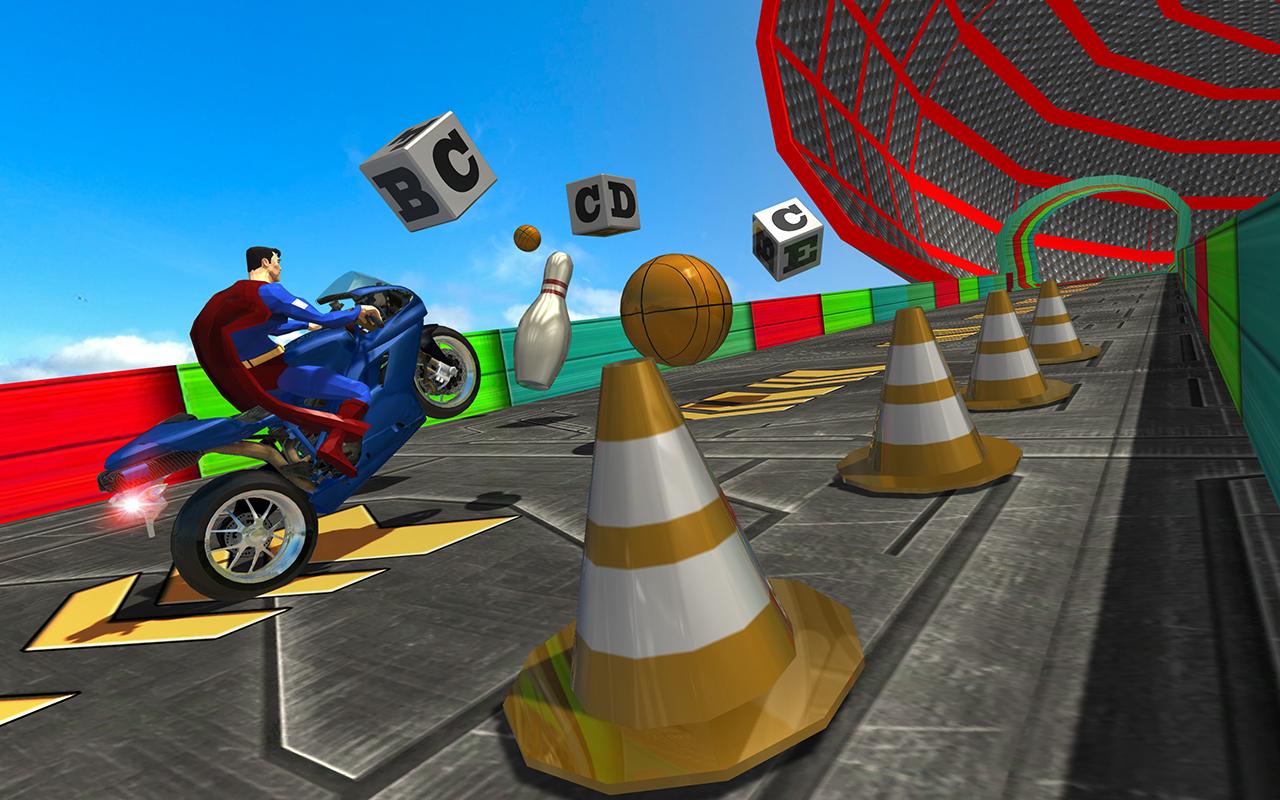 Super Heroes Downhill Stunts Racing截图1