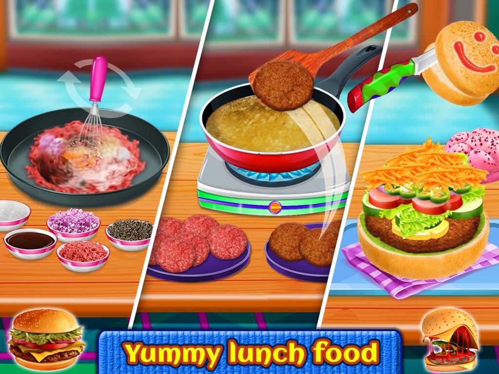 School Lunch Maker - Burger, Sandwich, Fries,Juice截图2