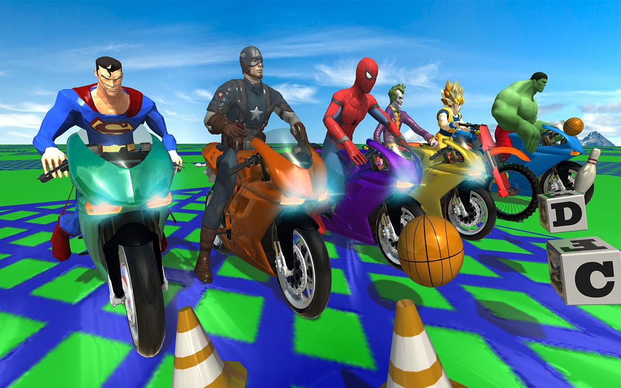 Super Heroes Downhill Stunts Racing截图3