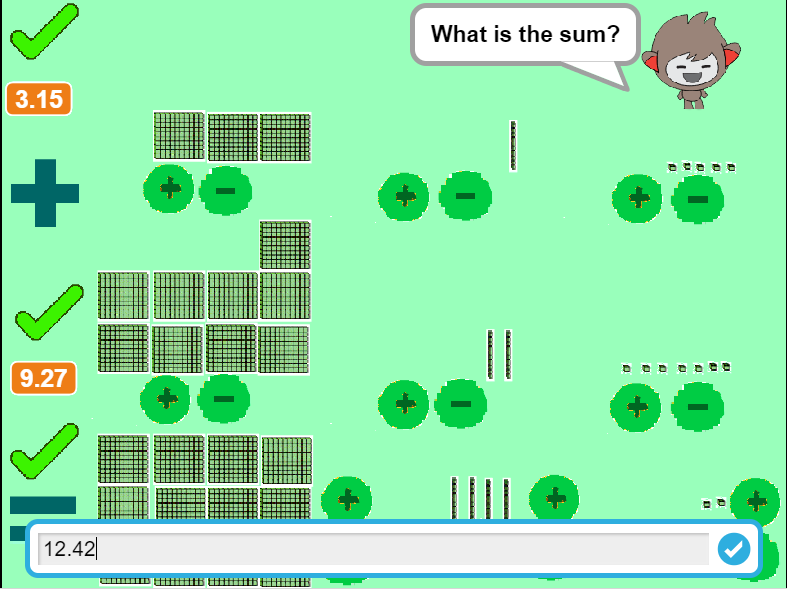 Adding Decimals using Place Value Blocks截图3