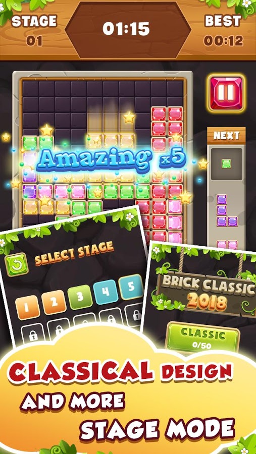 Brick Classic 2018 - Block Puzzle Jewel HD截图4