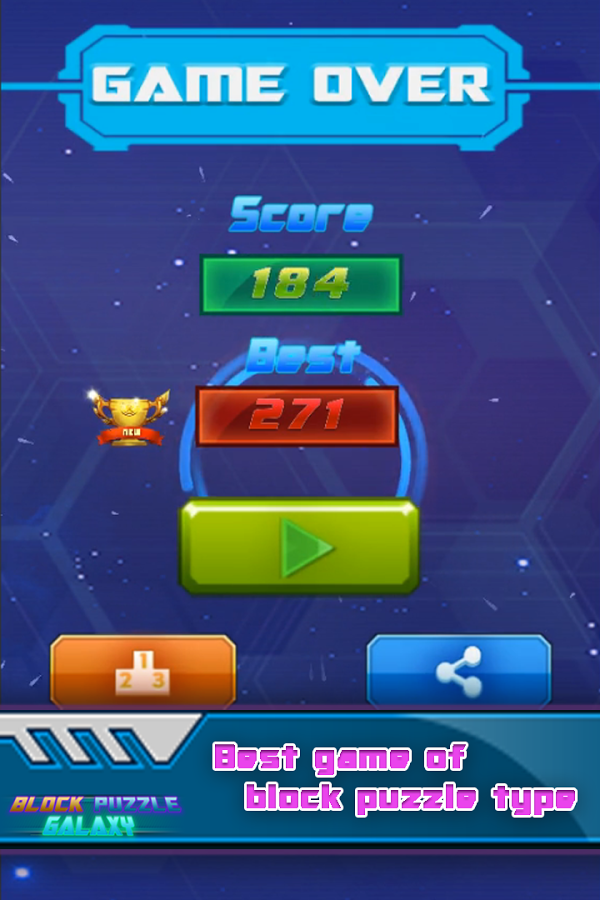 Block Puzzle Galaxy 2018: Drag, Swipe & Drop Cube截图5