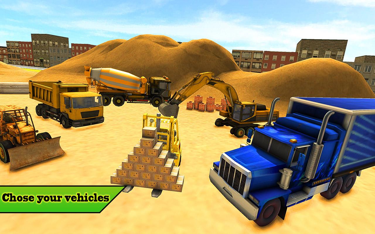 Modern City Site Construction Truck 3D Sim Game截图4