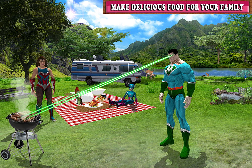 Virtual Superhero Family Holiday Camping截图3