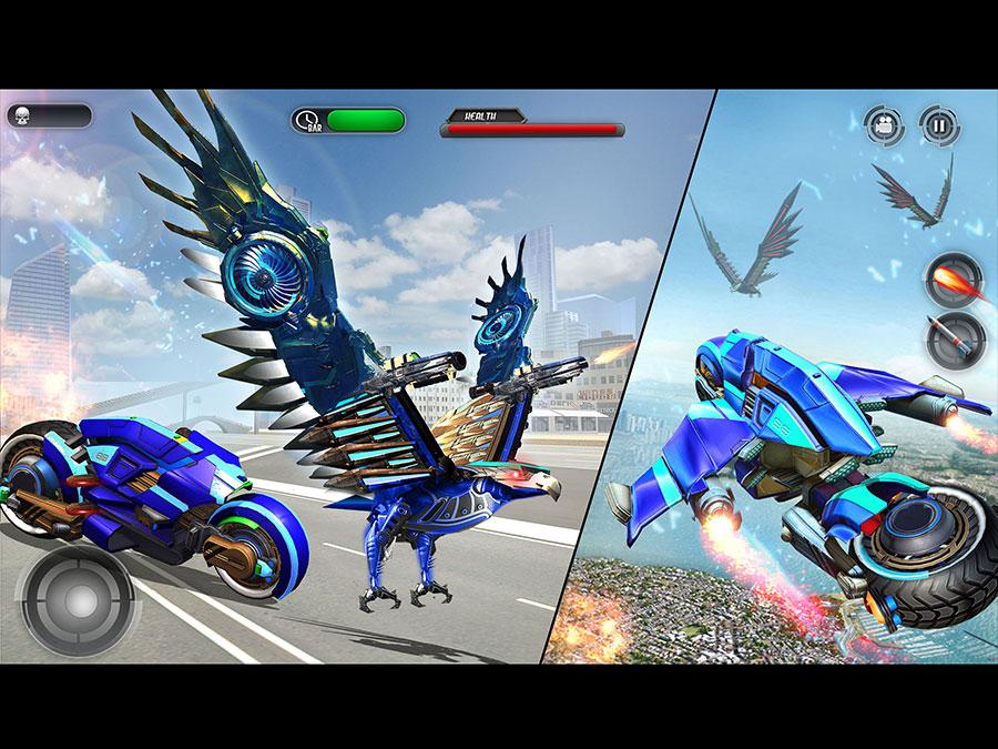 Police Flying Bike Eagle Robot Transforming Game截图1