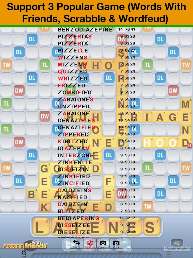 Word Cheat for WWF Scrabble Wordfeud Help Find截图5