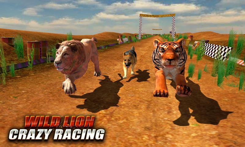 Wild Lion Crazy Racing Fever: Wild Animals Racing截图1