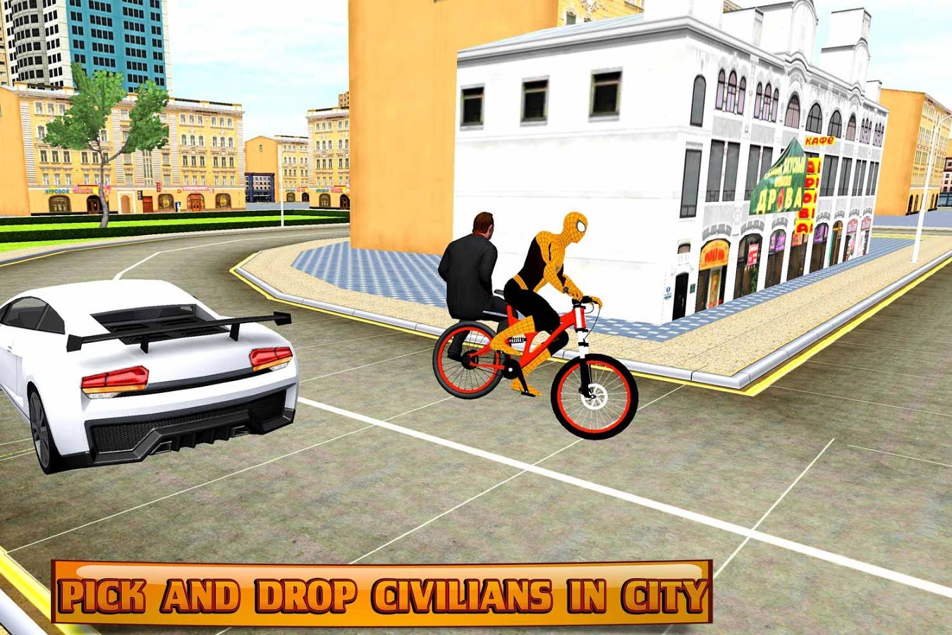 Spider Hero BMX Bicycle Taxi Driver截图4