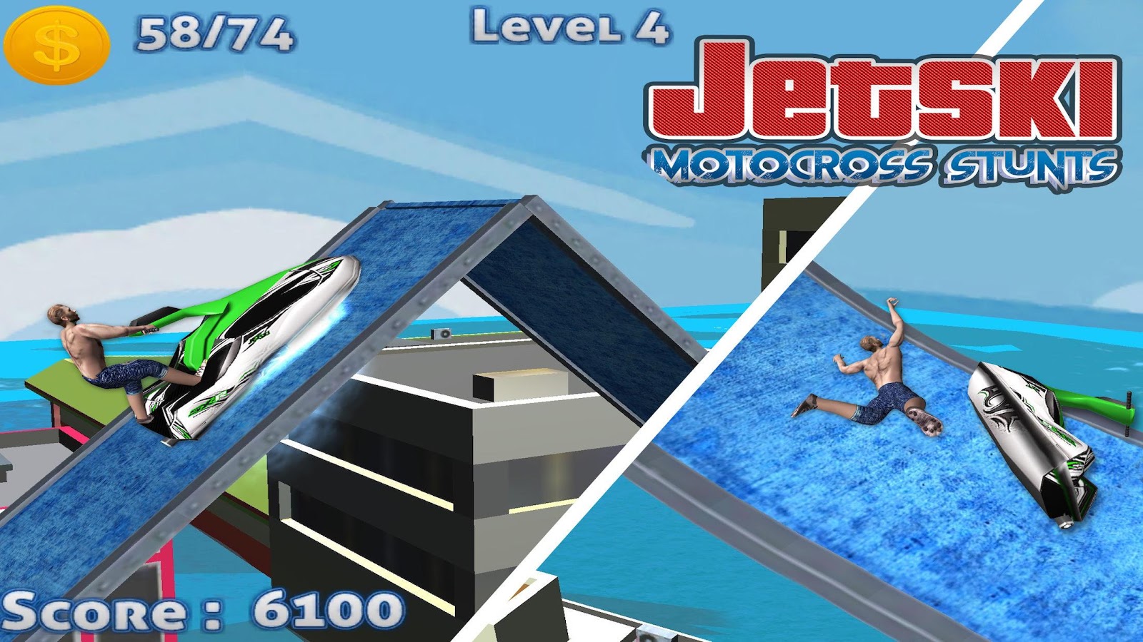 Jetski MotoCross Stunt Race - Jetski Diving Games截图1