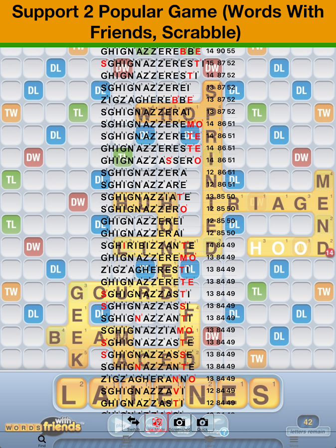 Italiano Scrabble WWF Wordfeud Cheat截图5