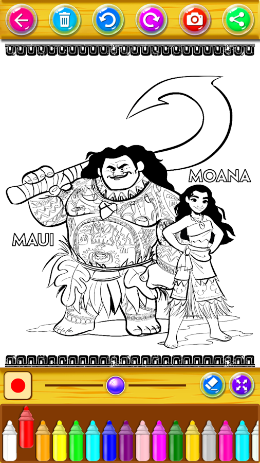 moana coloring the moana princess vaian截图1