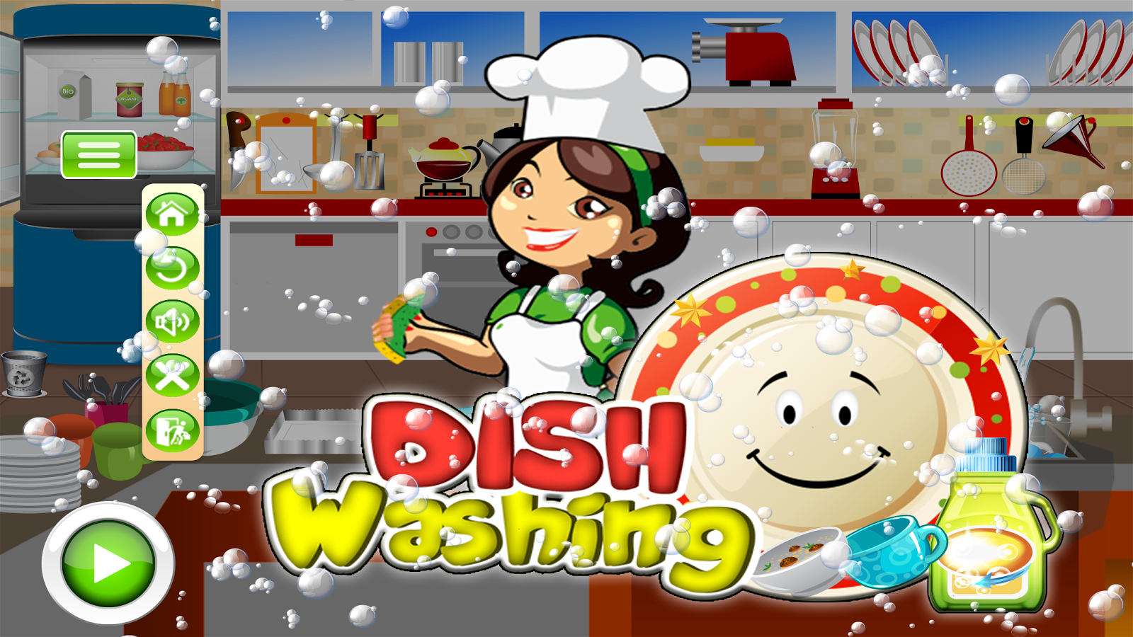 dish washing : girls cleaning kitchen game截图5