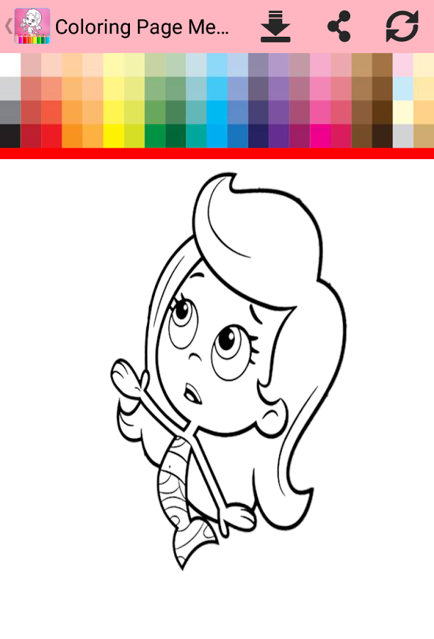 Coloring Page Mermaid Guppie截图1