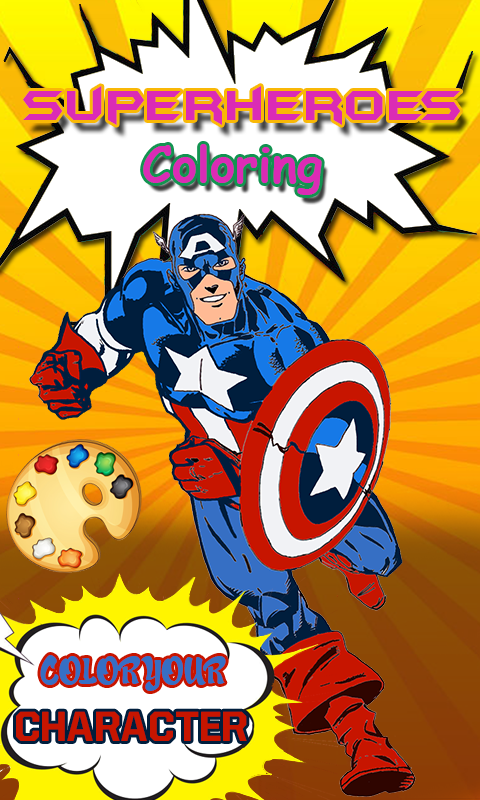 Superheroes Coloring pages : Kids Coloring games截图1