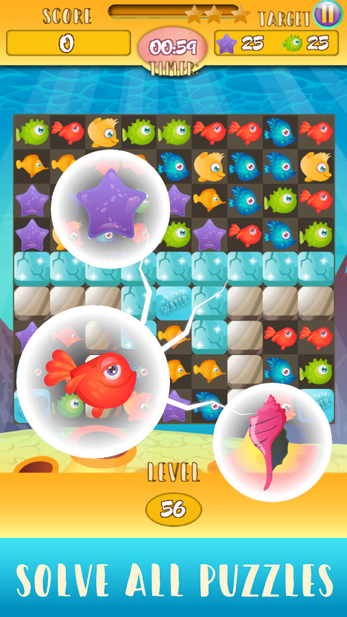 Fish Adventure - Mermaid Match 3 Connect截图1