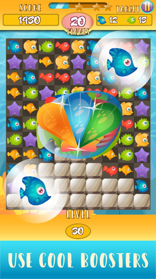 Fish Adventure - Mermaid Match 3 Connect截图4