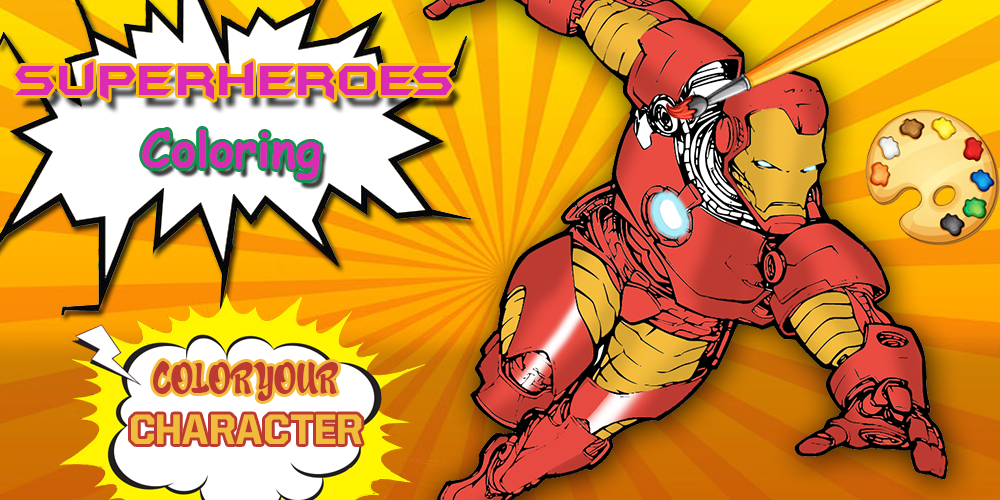 Superheroes Coloring pages : Kids Coloring games截图5