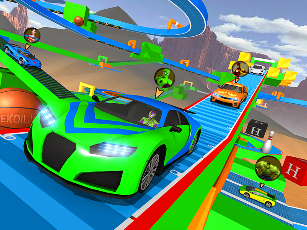 Superhero Car Racing & Car Stunts截图1