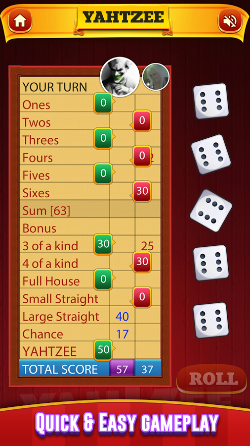 Yahtzee Dice Game截图3