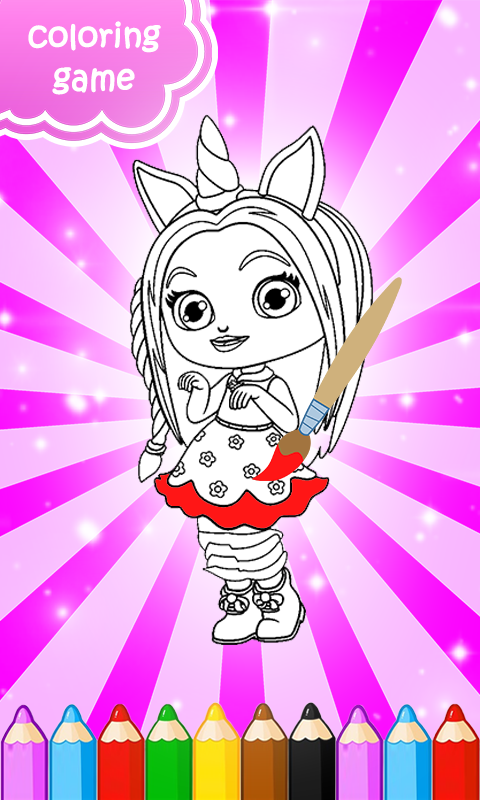 Charmer Little Girls Coloring Game截图2