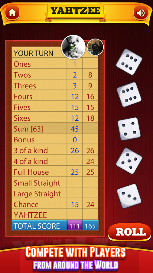 Yahtzee Dice Game截图1