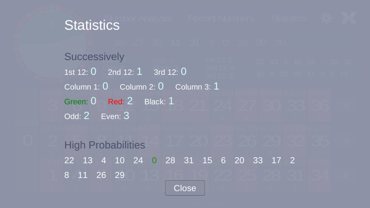 Roulette Prediction and Statistics截图1