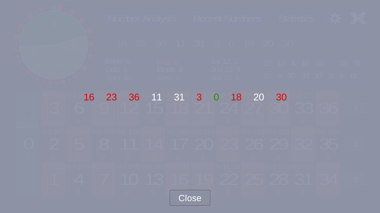 Roulette Prediction and Statistics截图5