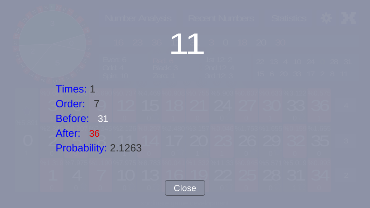 Roulette Prediction and Statistics截图2