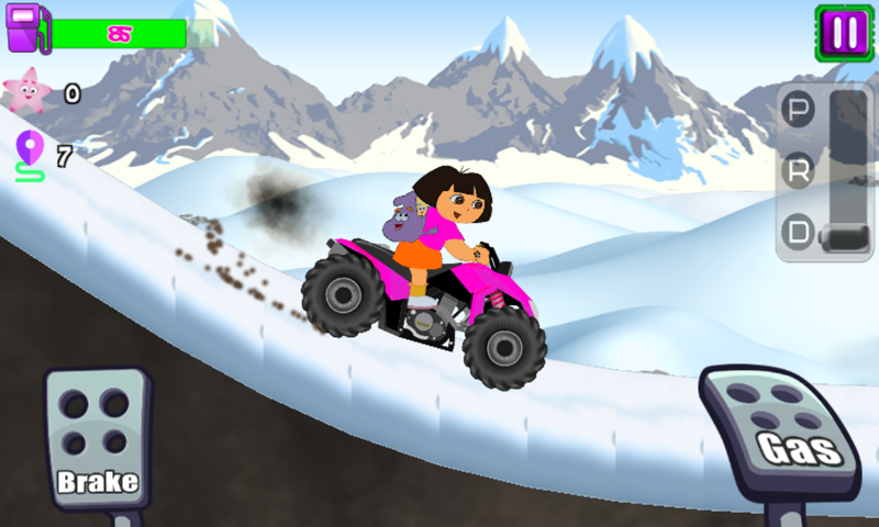 Little Dora Atv Hill Race - mountain climbing game截图2