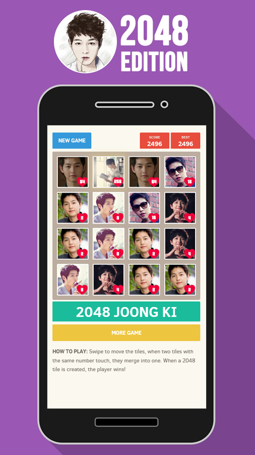 2048 Song Joong Ki Game.截图3