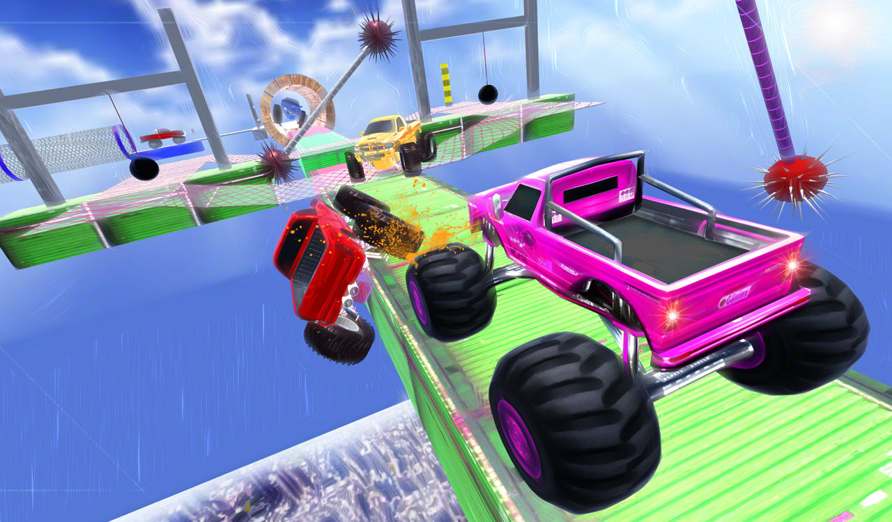 Monster Truck Stunt Race : Impossible Track Games截图1