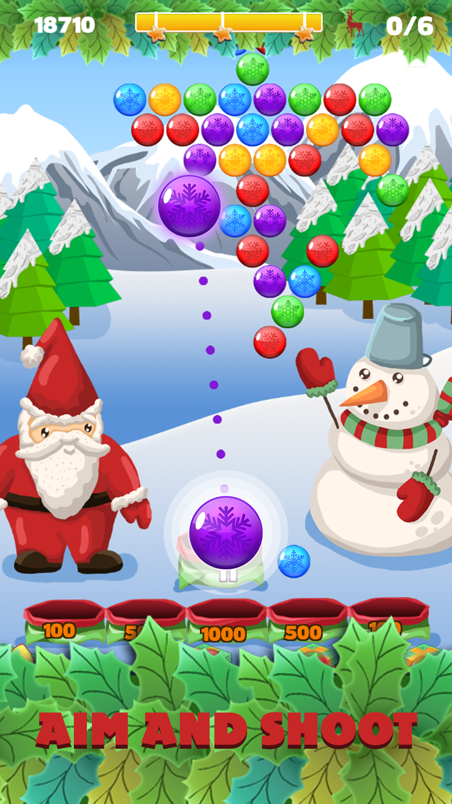 Bubble shooter - Christmas Puzzle with Santa Claus截图1