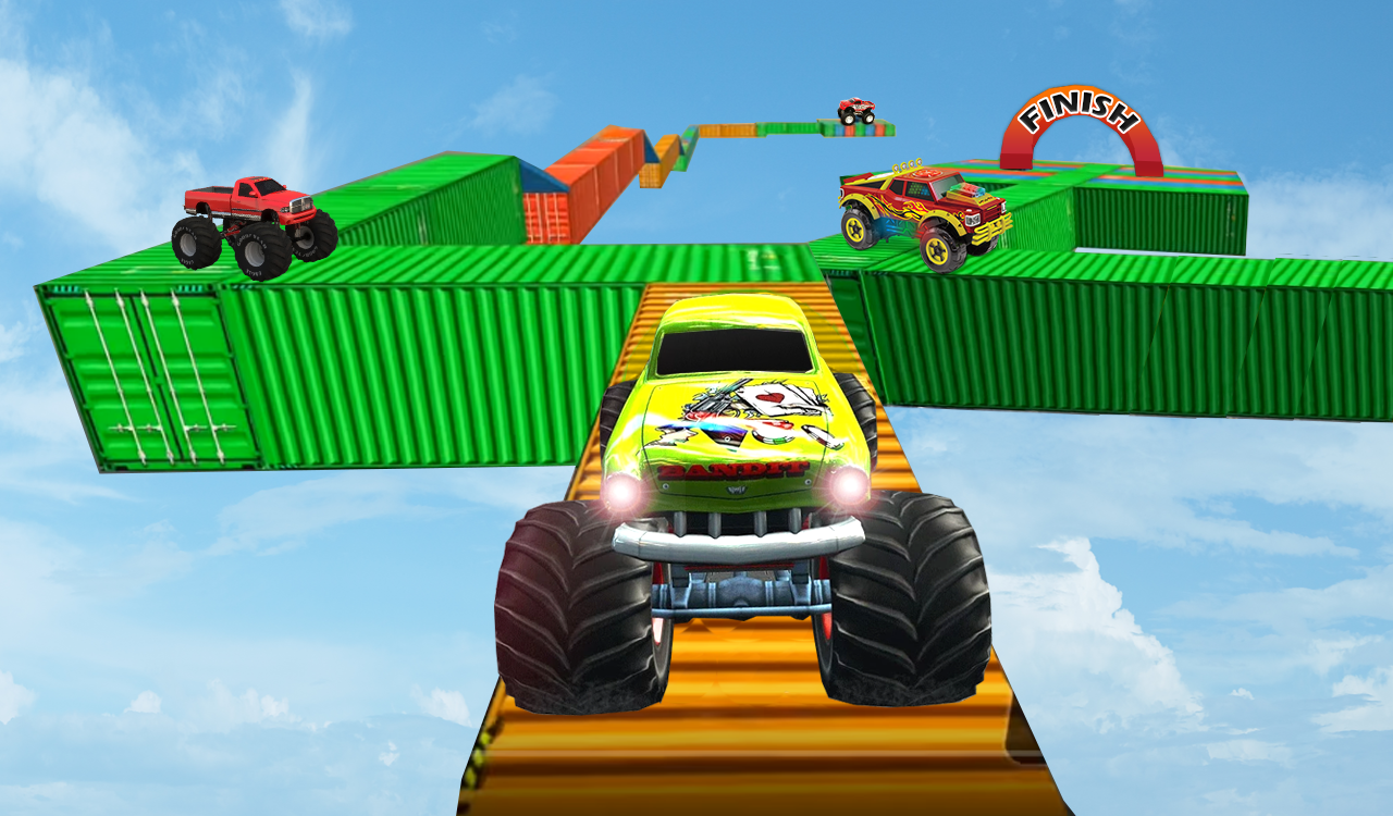 Monster Truck Stunt Race : Impossible Track Games截图4