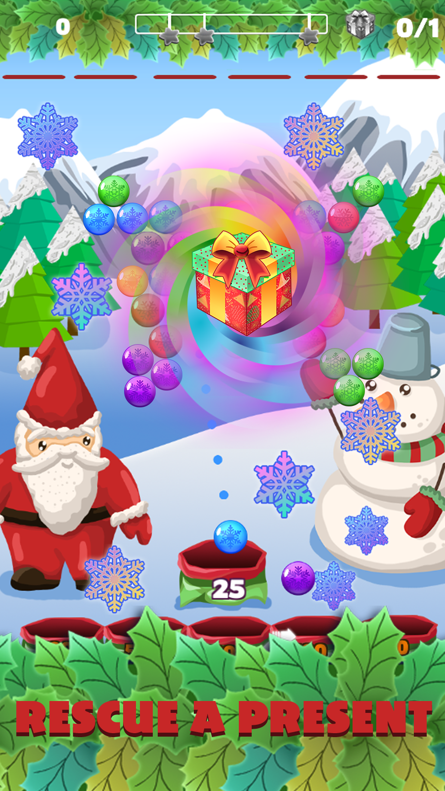 Bubble shooter - Christmas Puzzle with Santa Claus截图3