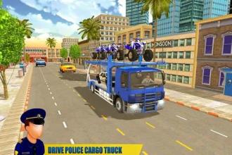 Police ATV Bike Transport Truck Driving截图3