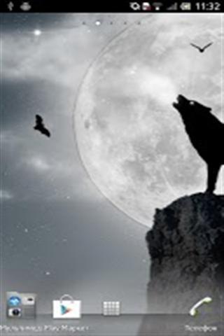 狼和月球生活壁纸截图1