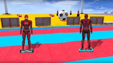 Superheroes Hoverboard Fast Highway Racing截图4