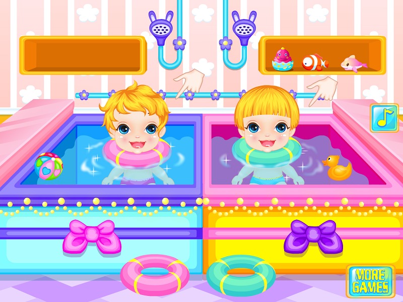 双胞胎宝宝洗澡游戏截图2