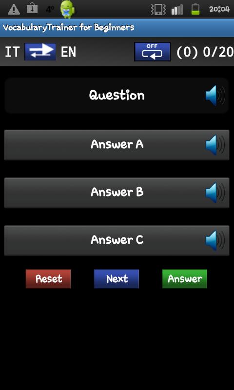 Vocabulary Trainer (IT/EN) Beginner截图2