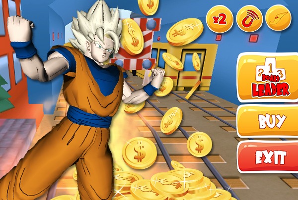 3D Goku Saiyan Dash Surfer Run截图1