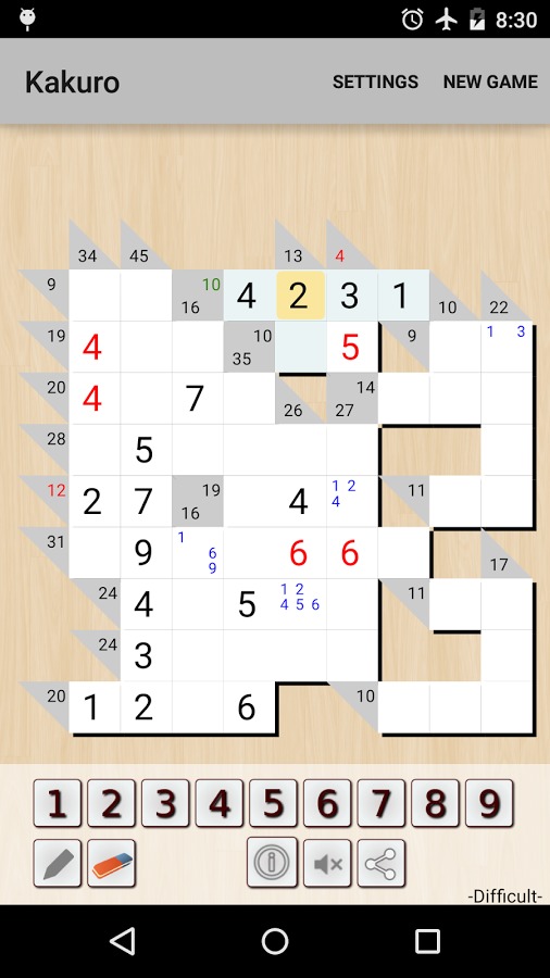 Kakuro - 数字填字游戏截图2