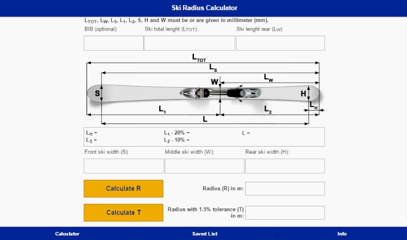 FIS Ski Radius Calculator截图5